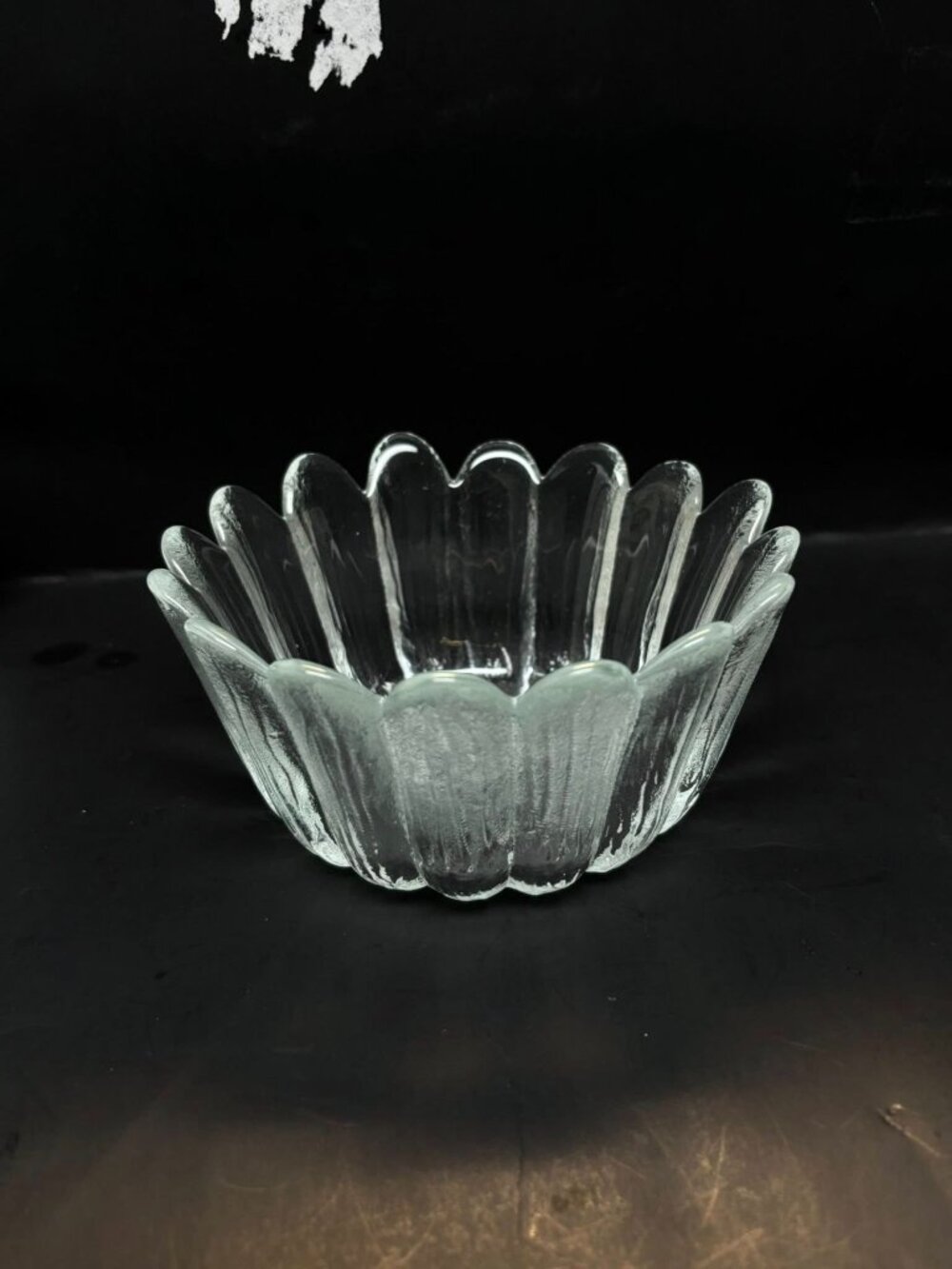 Scandinavian Modern Frosted Art Petal Glass Bowl Holmegaard Glassworks Nearly 3" - Picture 5 of 6